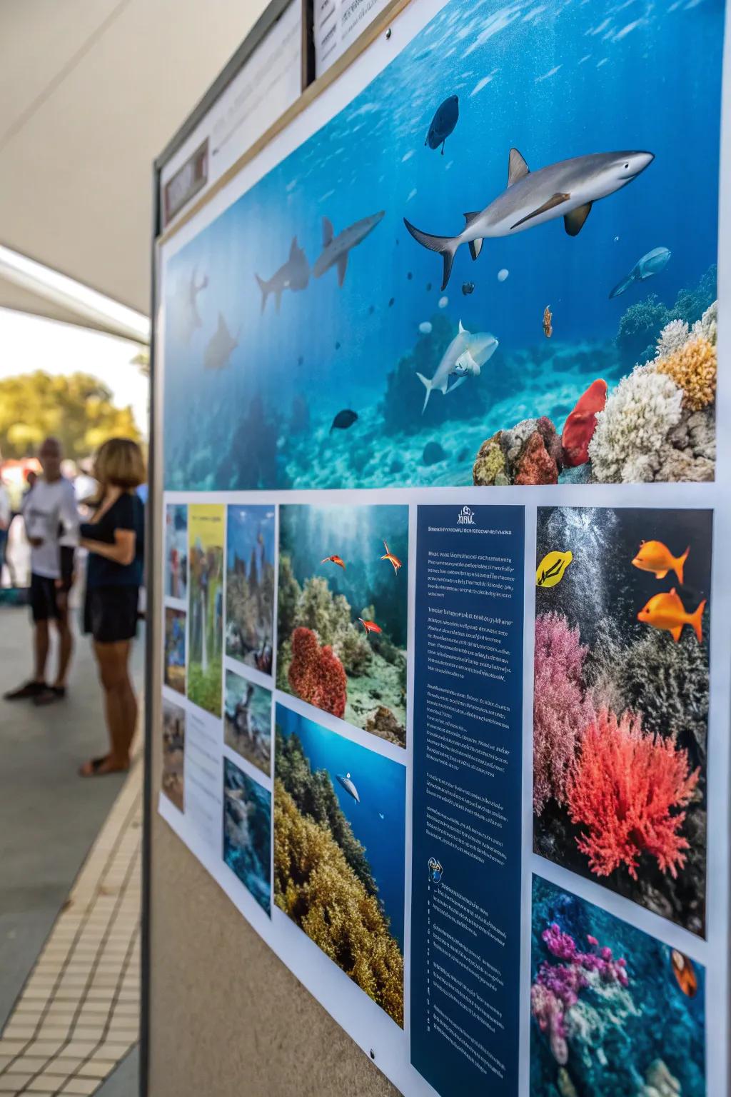 An enthralling underwater journey unfolds on this bulletin board.