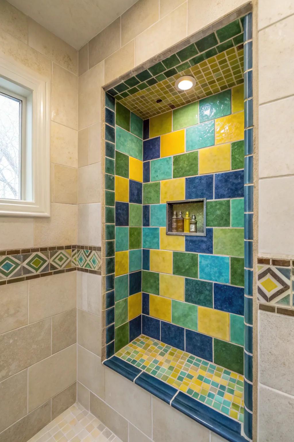 Accent tiles in alcoves provide a fashionable and functional design element.
