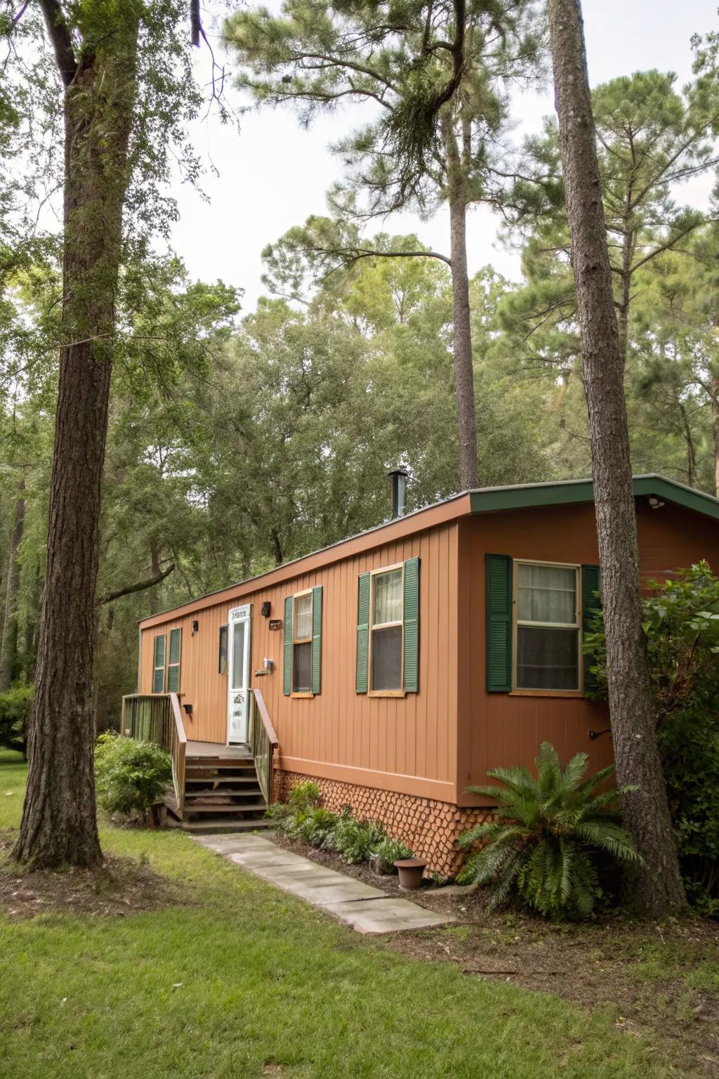 Natural shades synchronize your mobile home with the environment's palette.