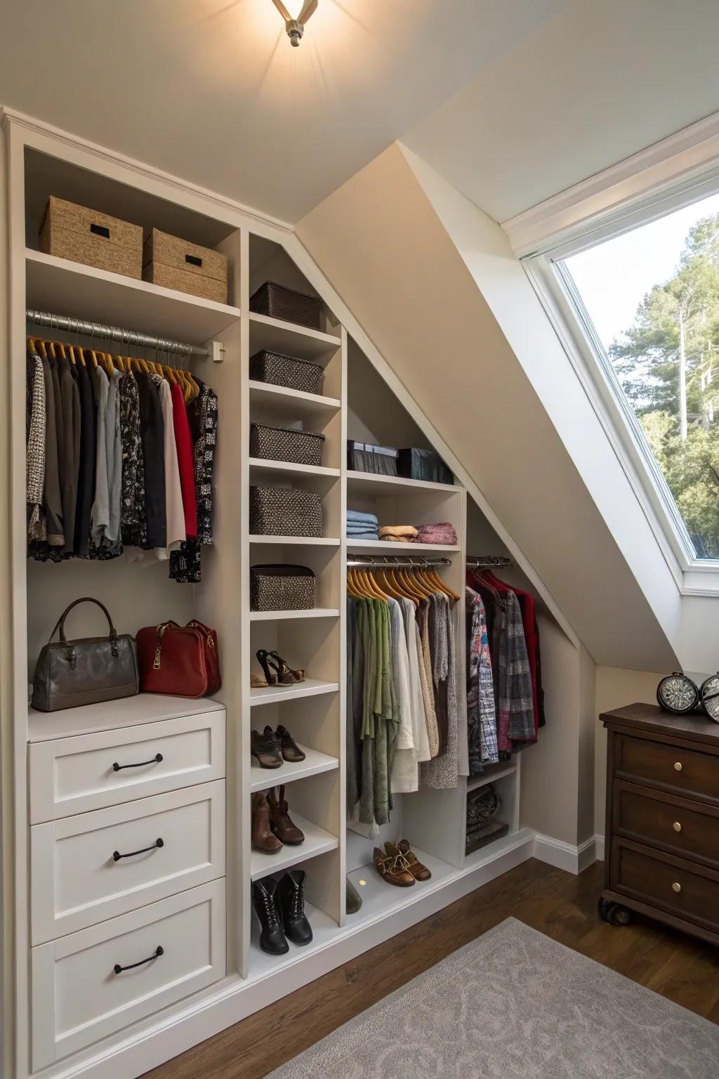 Standing storage maximizes every inch.