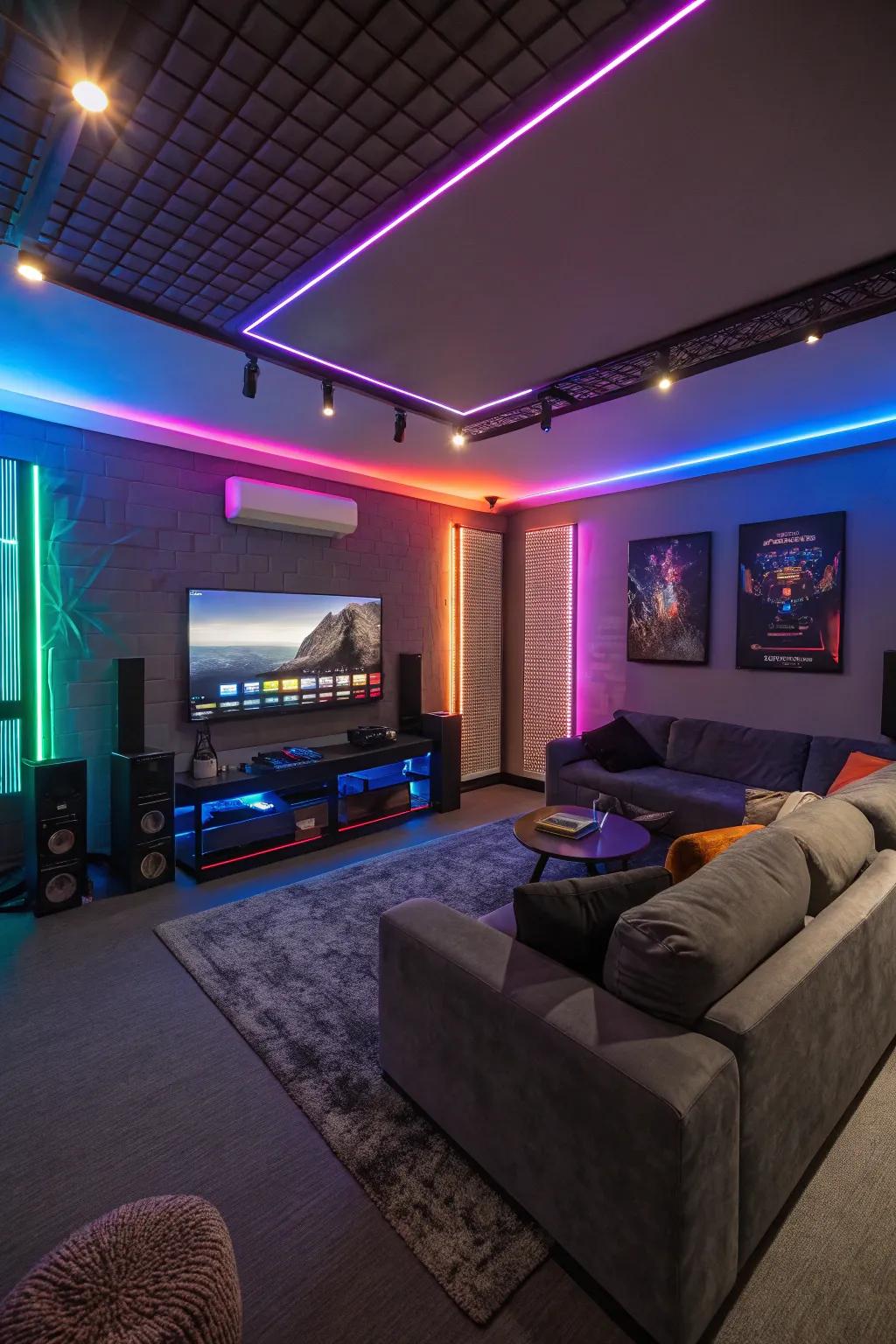 LED lighting can completely change the ambiance of your gaming room.
