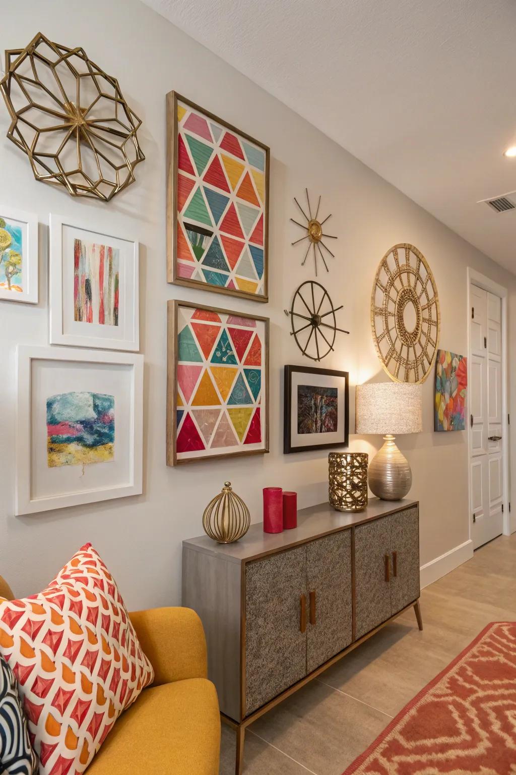 Wall art adds flair without taking up space.