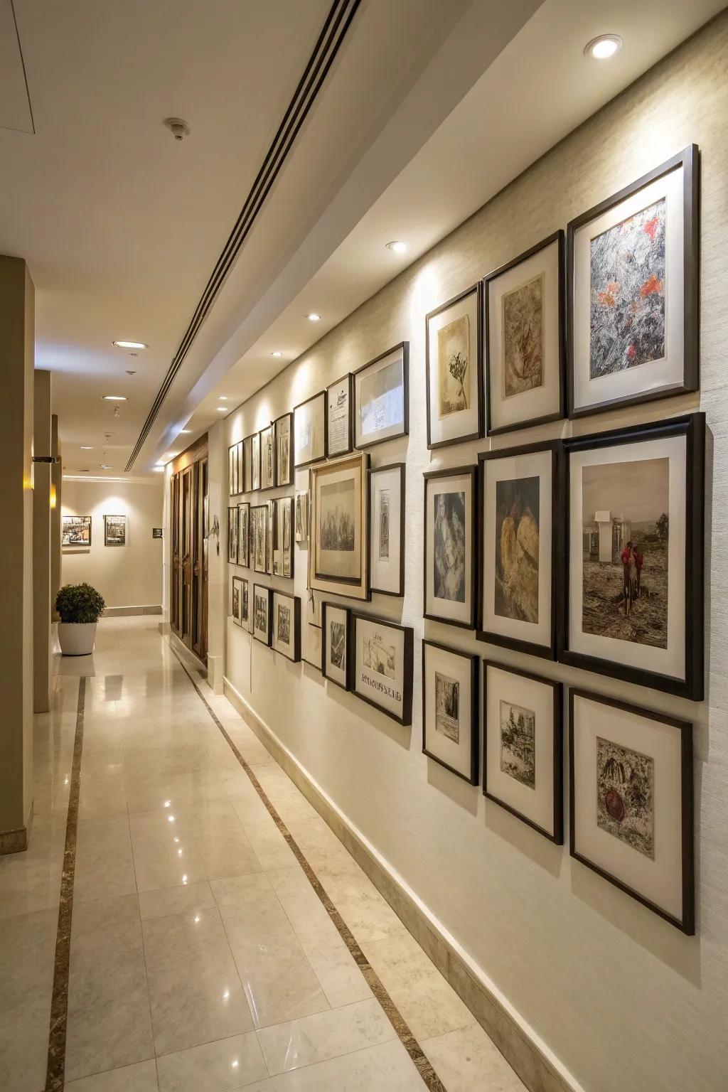 With carefully chosen art pieces, your hallway can become a distinctive gallery that reflects your style.