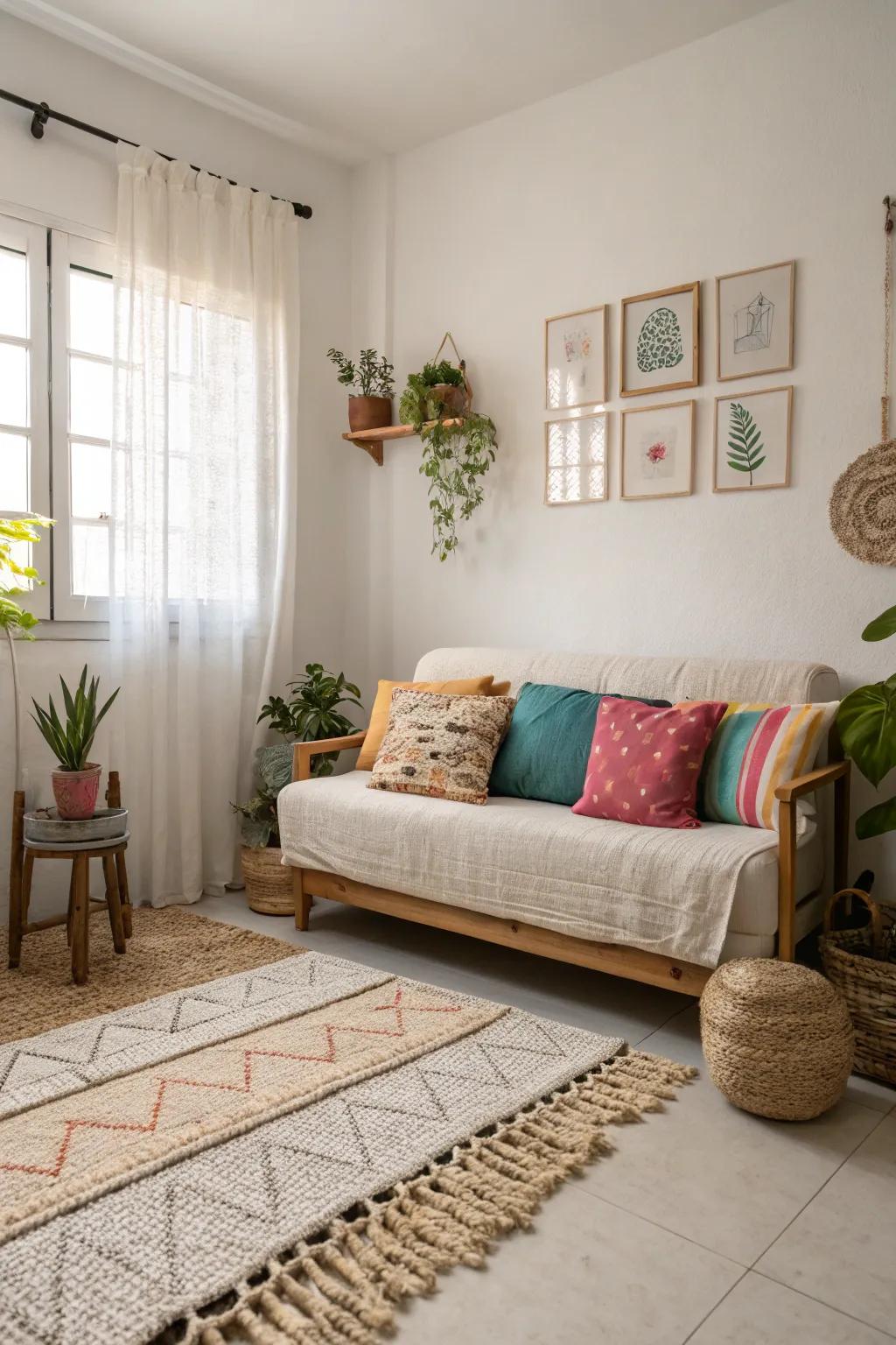 Decorative accents introduce vibrancy and visual appeal.