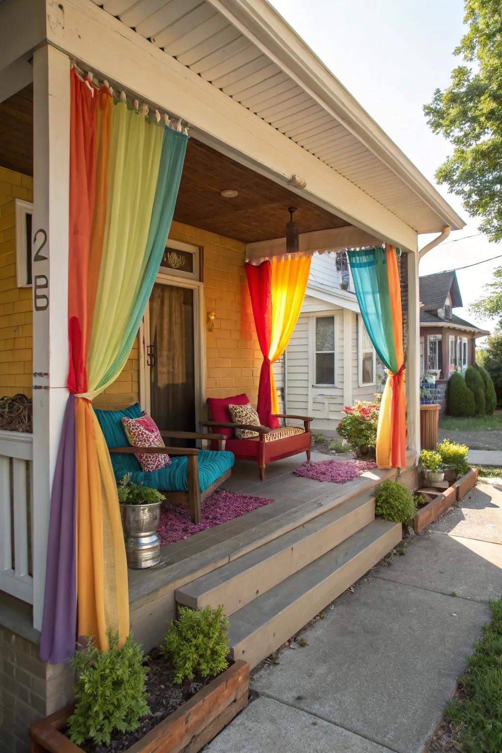 Brilliant curtains bring vitality and energy to your outdoor social events.