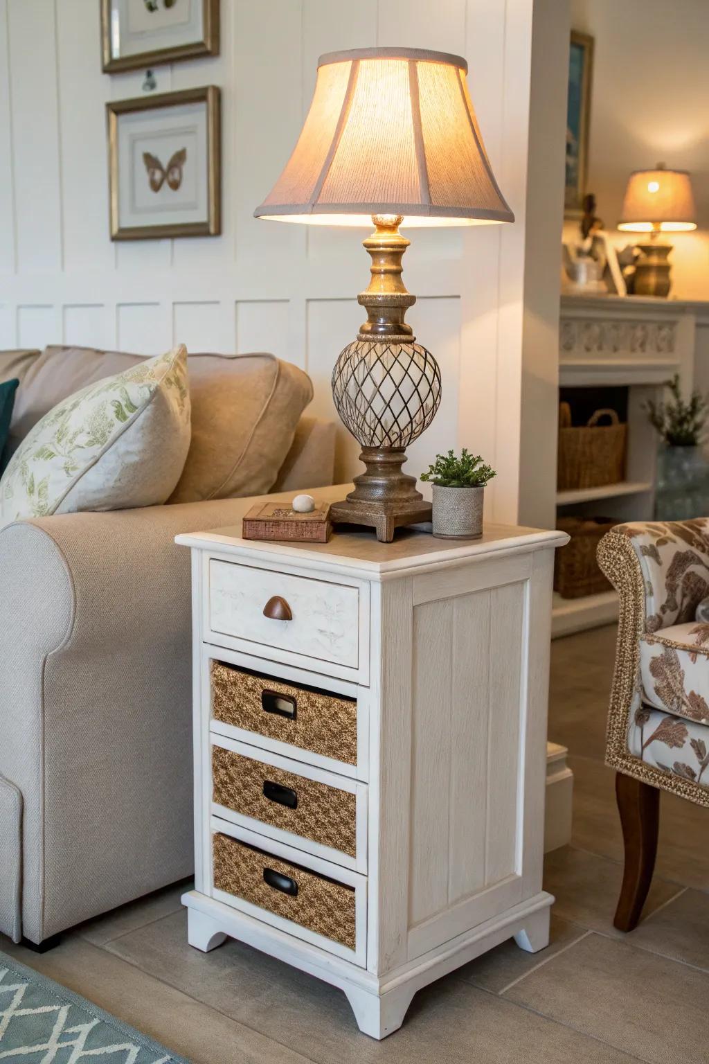 Integrated storage offers an organized answer for small areas.