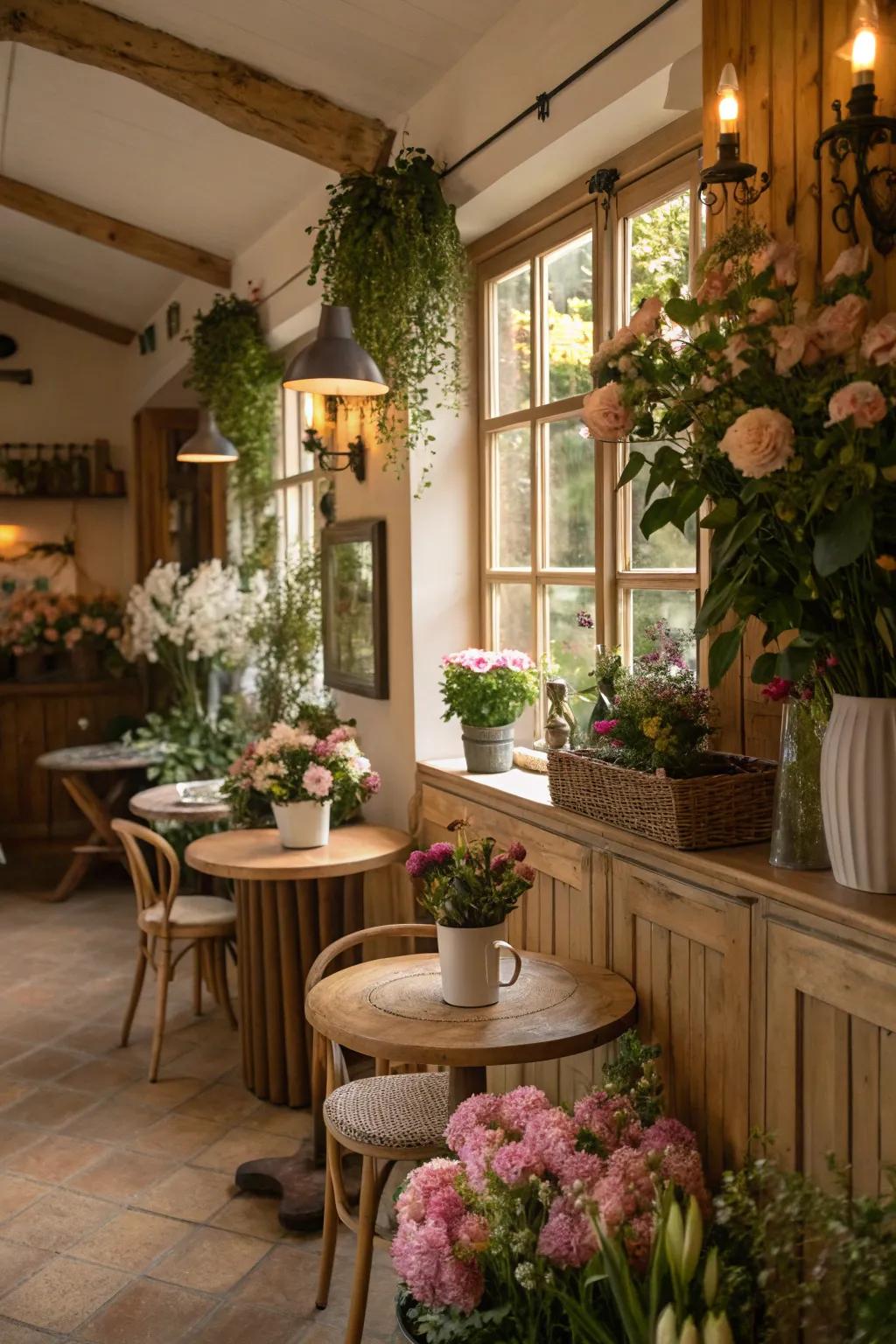 Plants fill your tea room with a sense of peace.