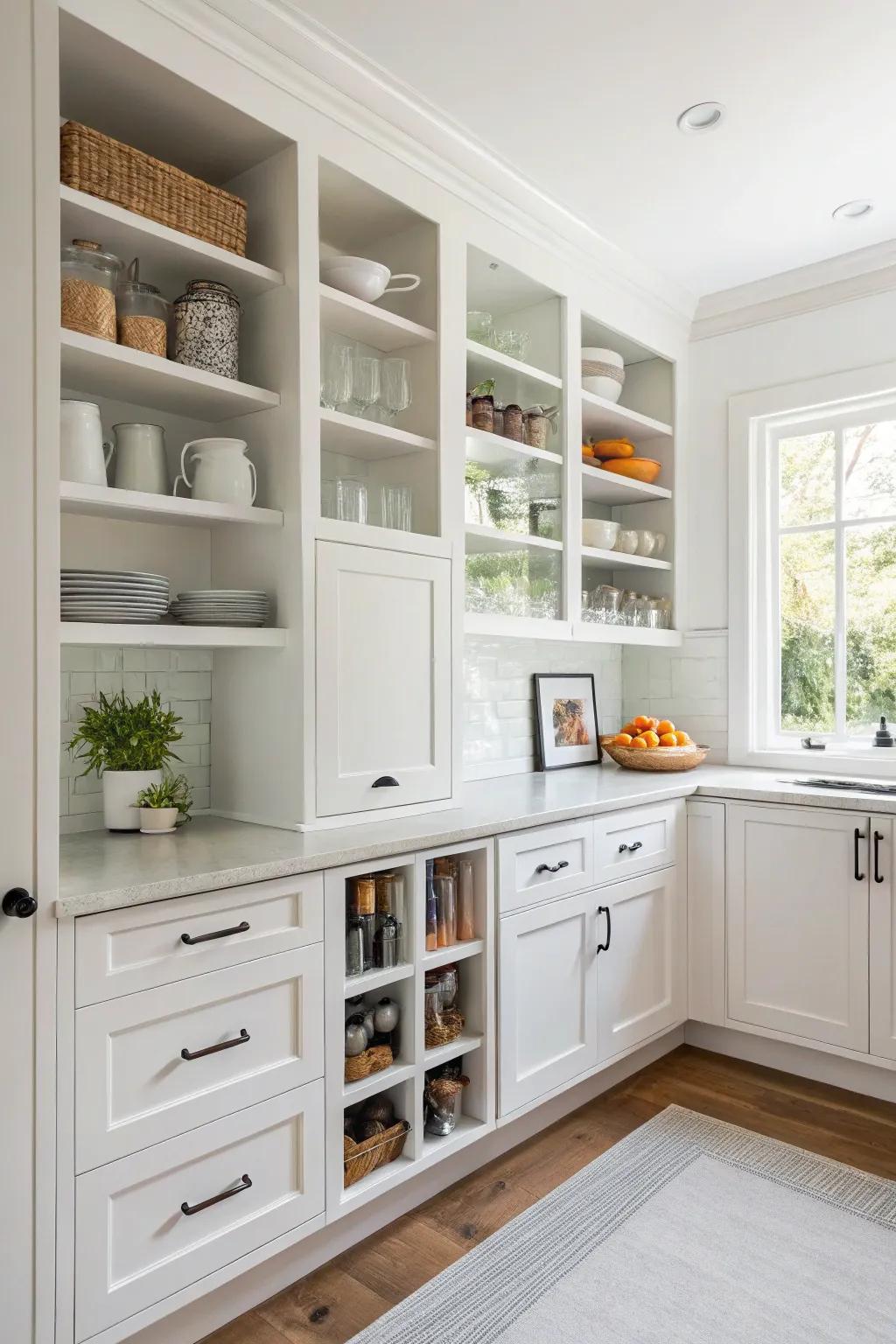 Intelligent storage solutions maximize space in a compact kitchen.