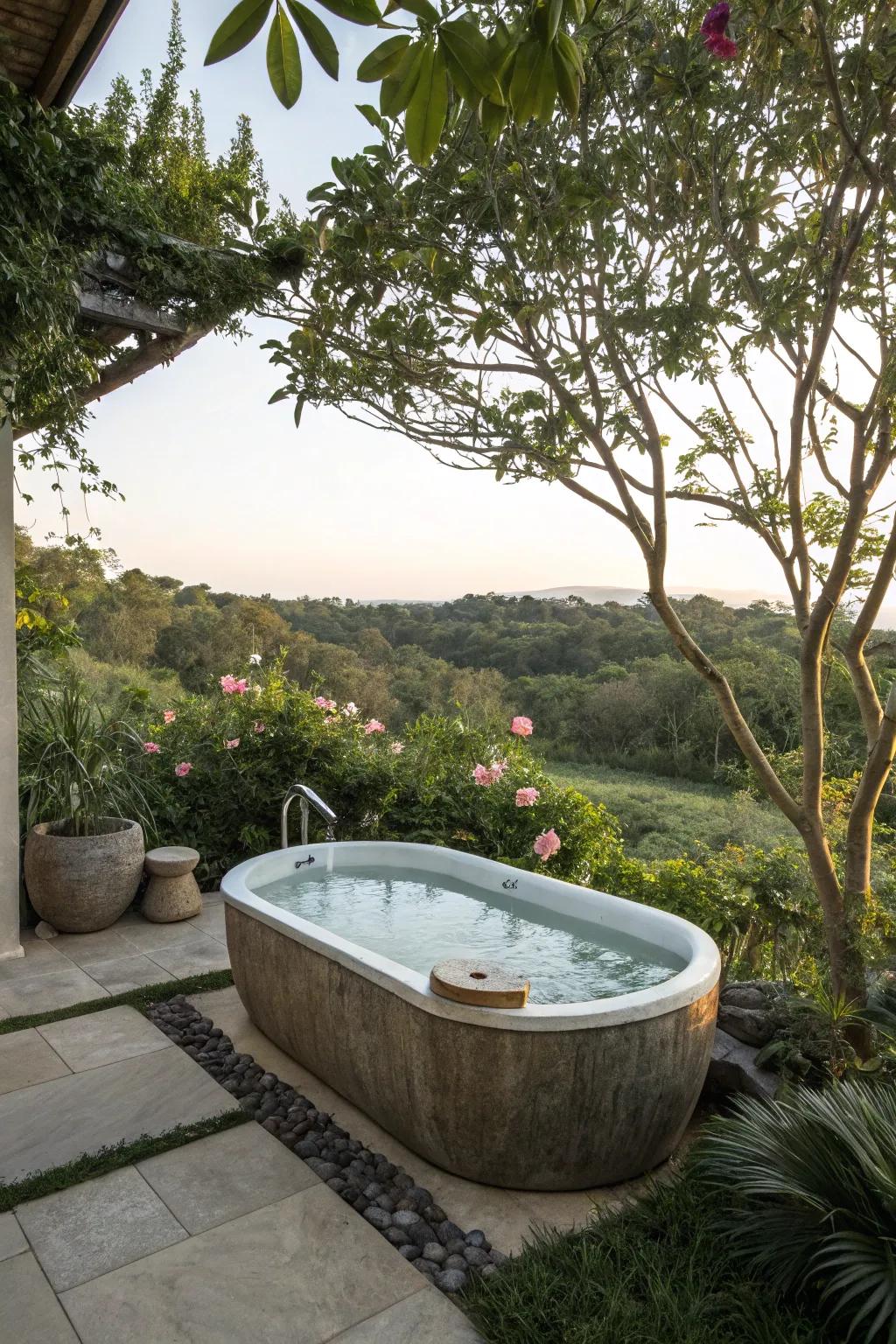 Turn your backyard into an open-air bathing sanctuary.