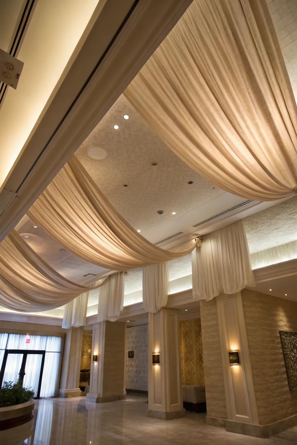 Drapery adds a sense of softness and sophistication.