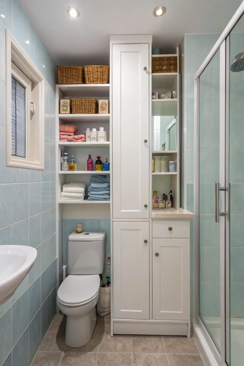 Vertical storage options free up precious floor space.