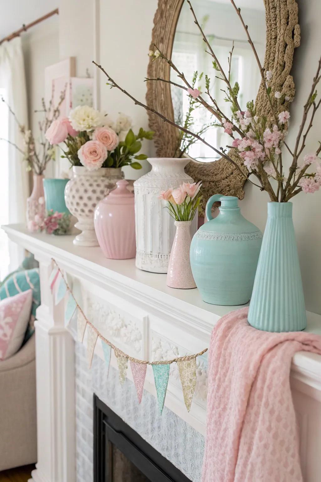 Muted hues deliver a subtle, energizing element to spring-themed décor.