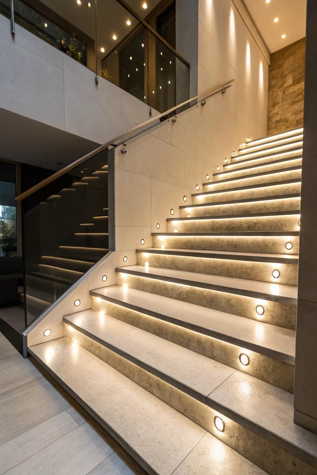 Integrated lights present a refined and chic appearance.