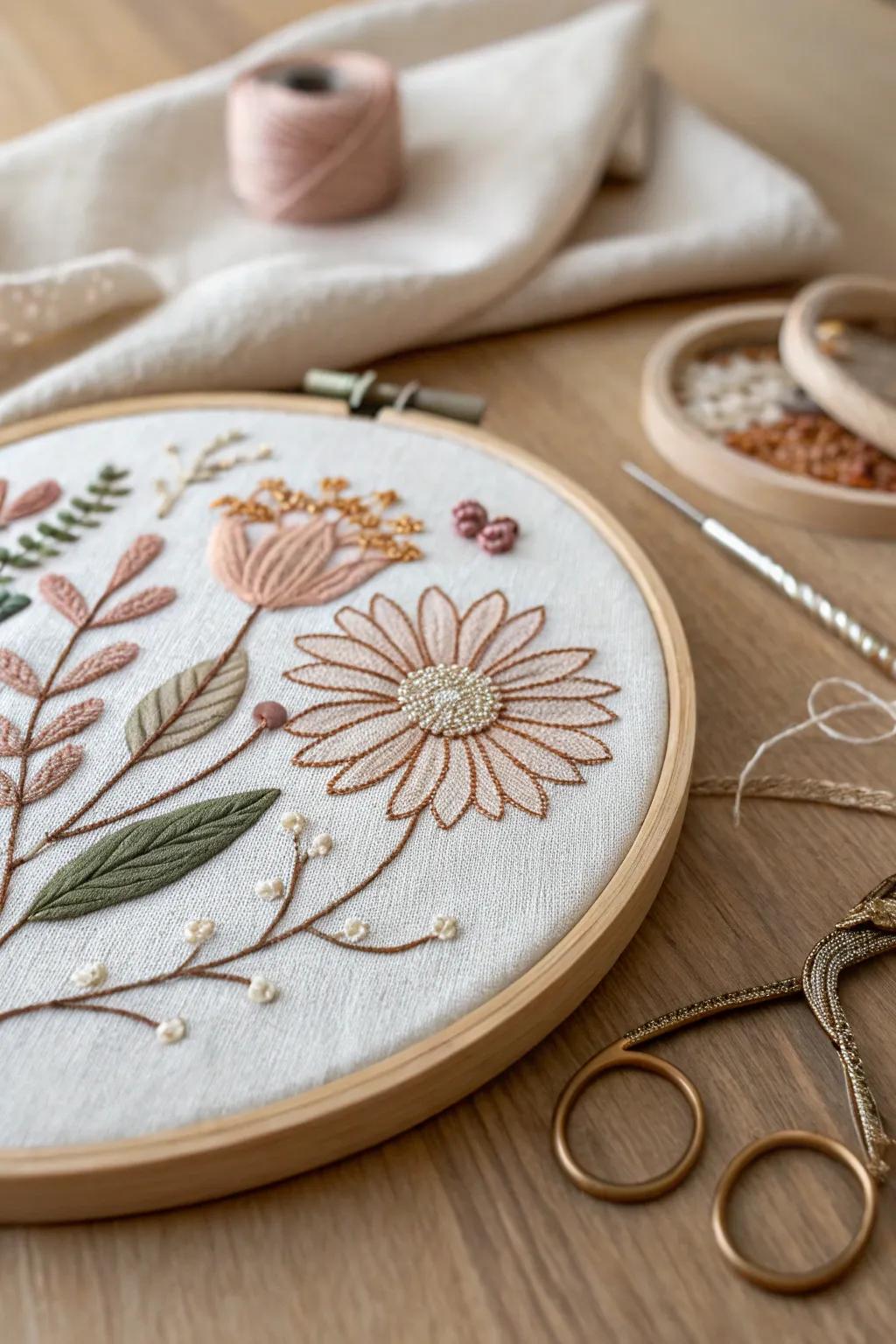 Create your own masterpiece using the art of manual stitching. 🌿✨