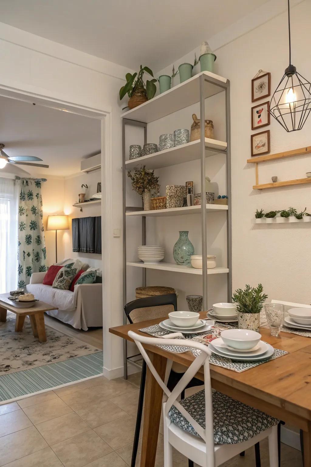 Vertical storage combines design and utility.