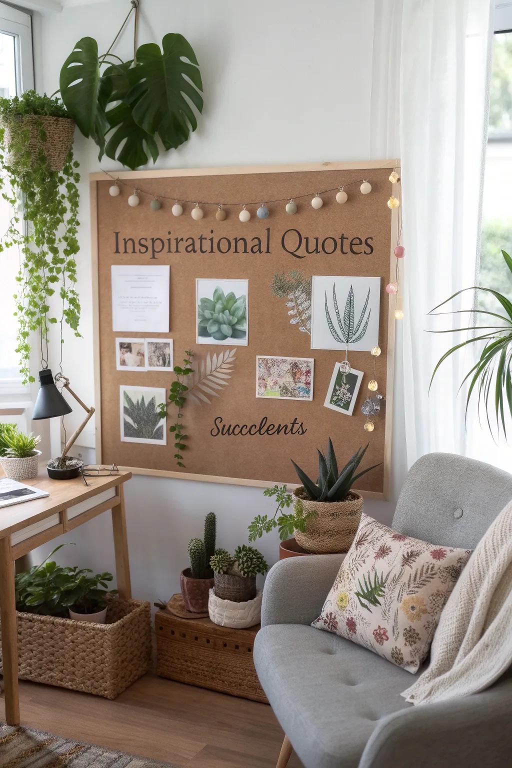 Inspiration meets aesthetics on this succulent-themed board.
