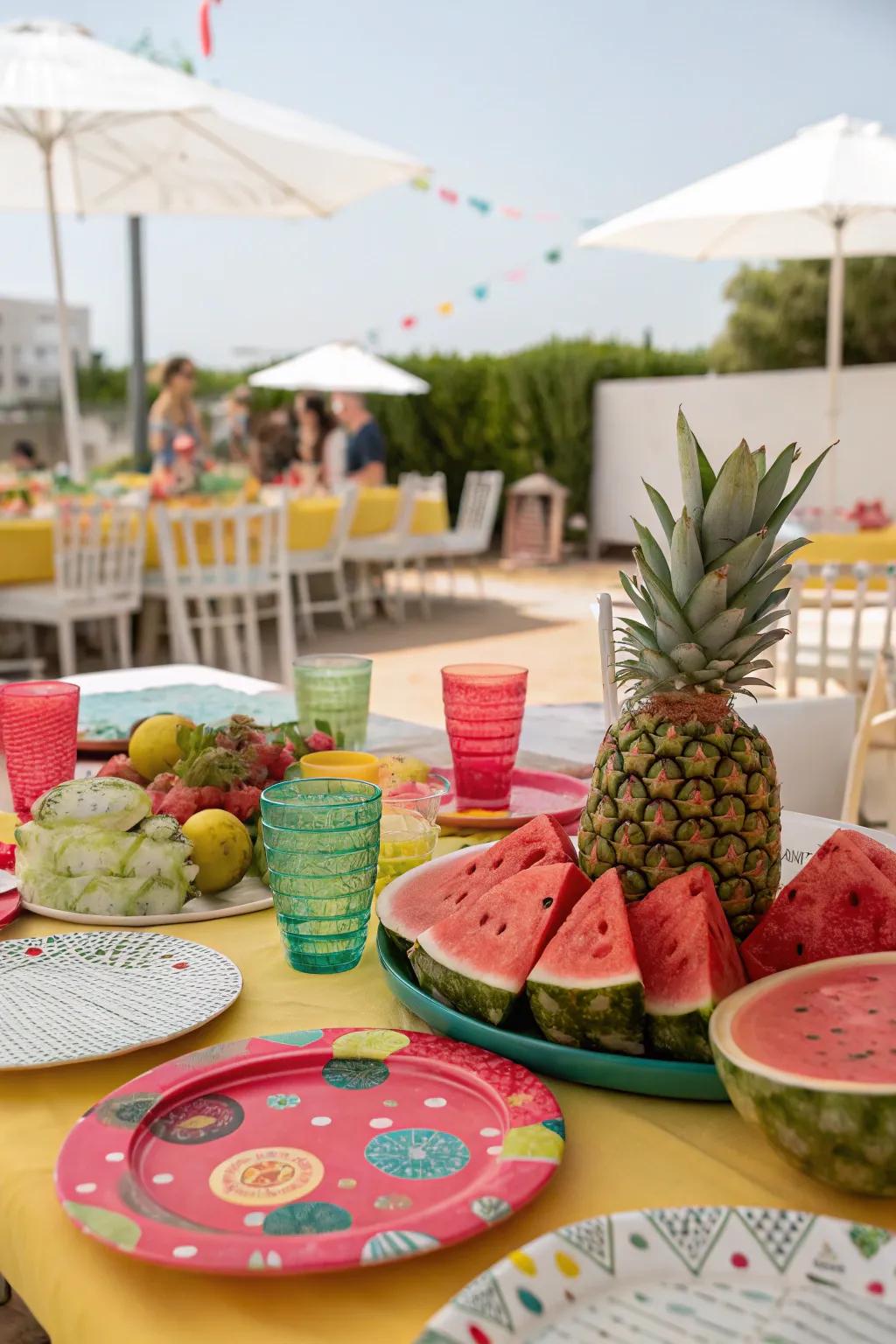 Convert your event into a fruity festivity featuring vivid decor.