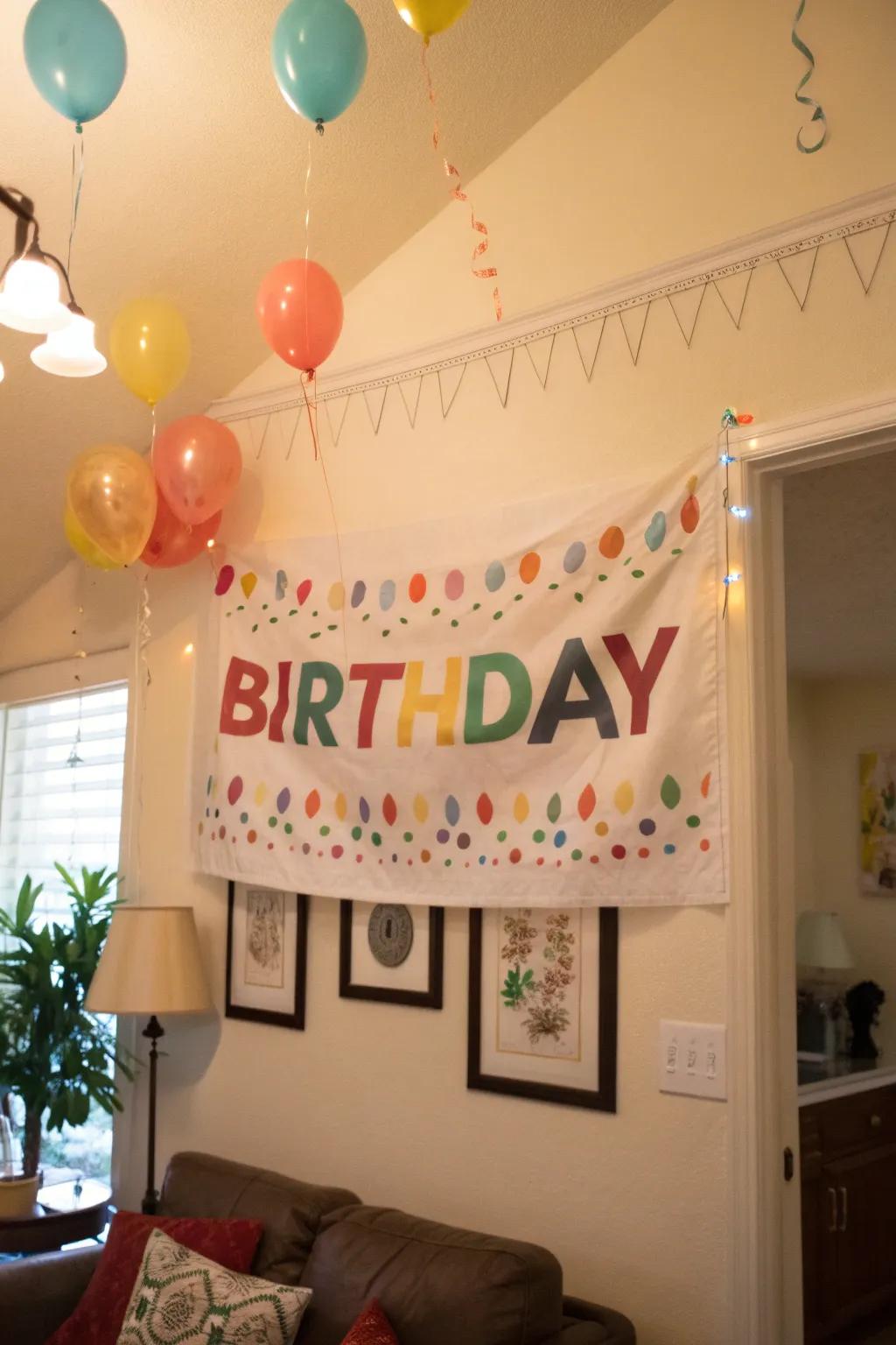 A custom pennant infuses a personal element into the festivity.