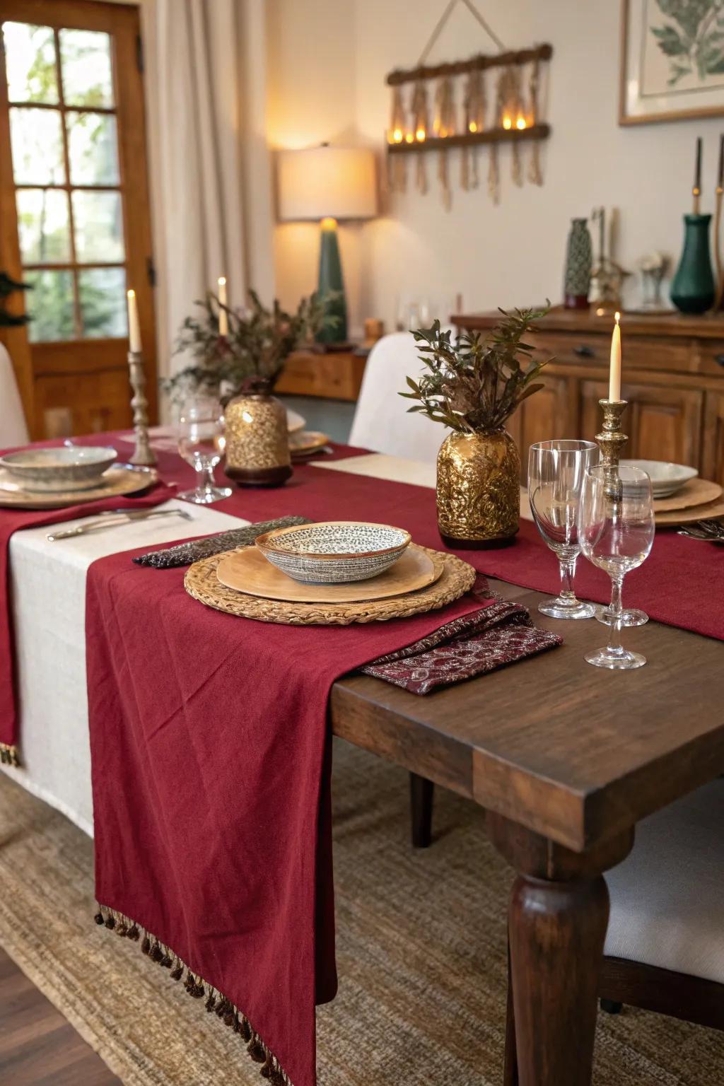Inviting textiles infuse warmth and coziness to your table.