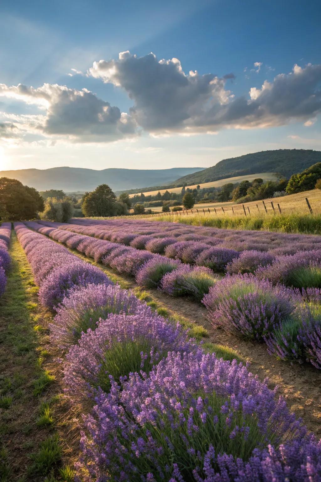 Lavender in bloom, contributing a touch of violet class to your tea garden.