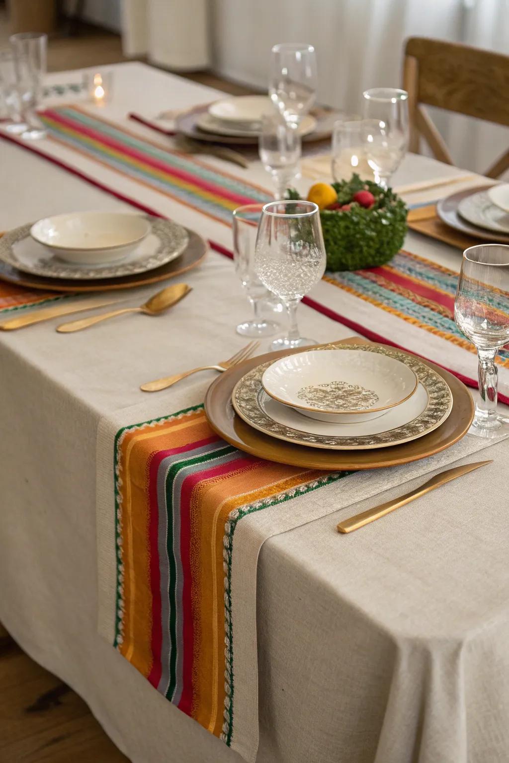 Layered fabrics create a sophisticated and textured look.