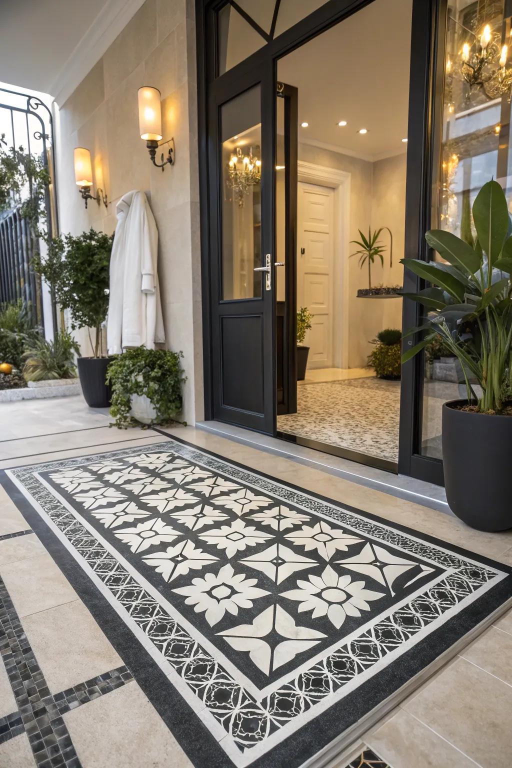 Make a bold statement with monochrome surface patterns.