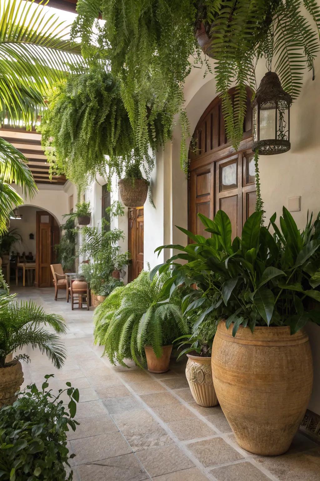 Indoor plants offer a refreshing, tropical ambiance to the home.