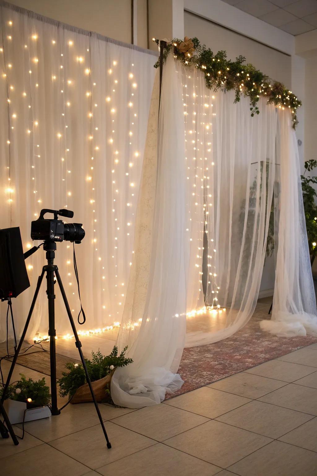 Establish the ambiance with an alluring net backdrop.