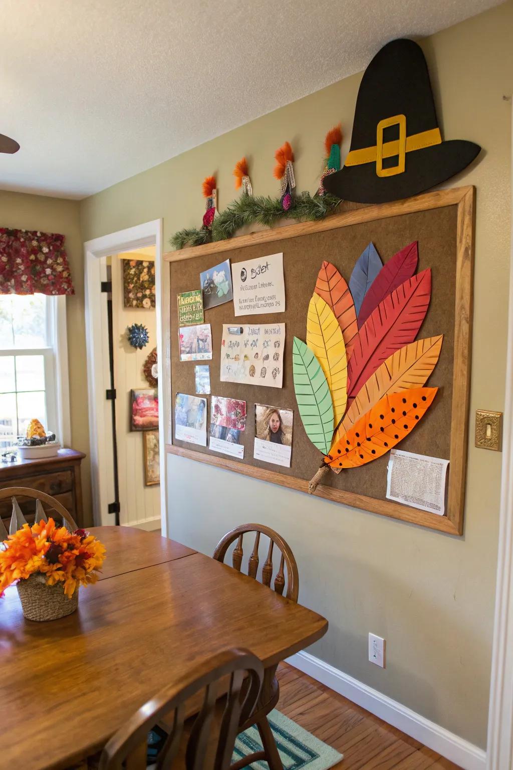 An interactive turkey display equipped for Thanksgiving participation.