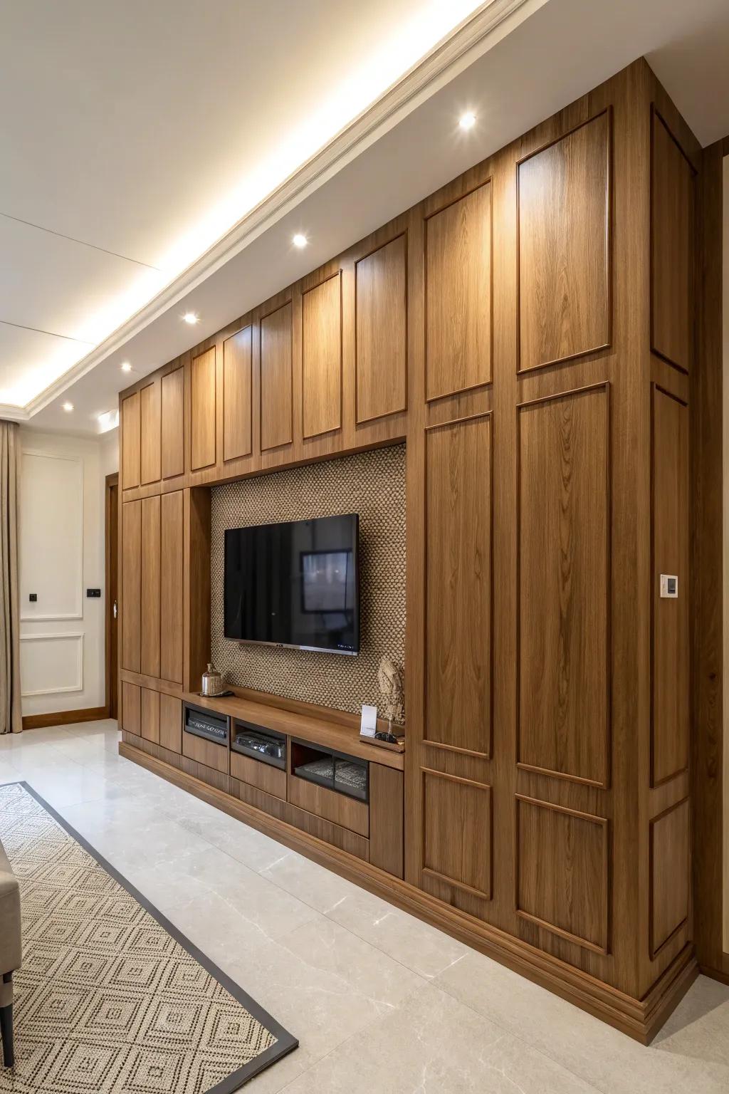 Make an impression with an accent wall that includes your TV.