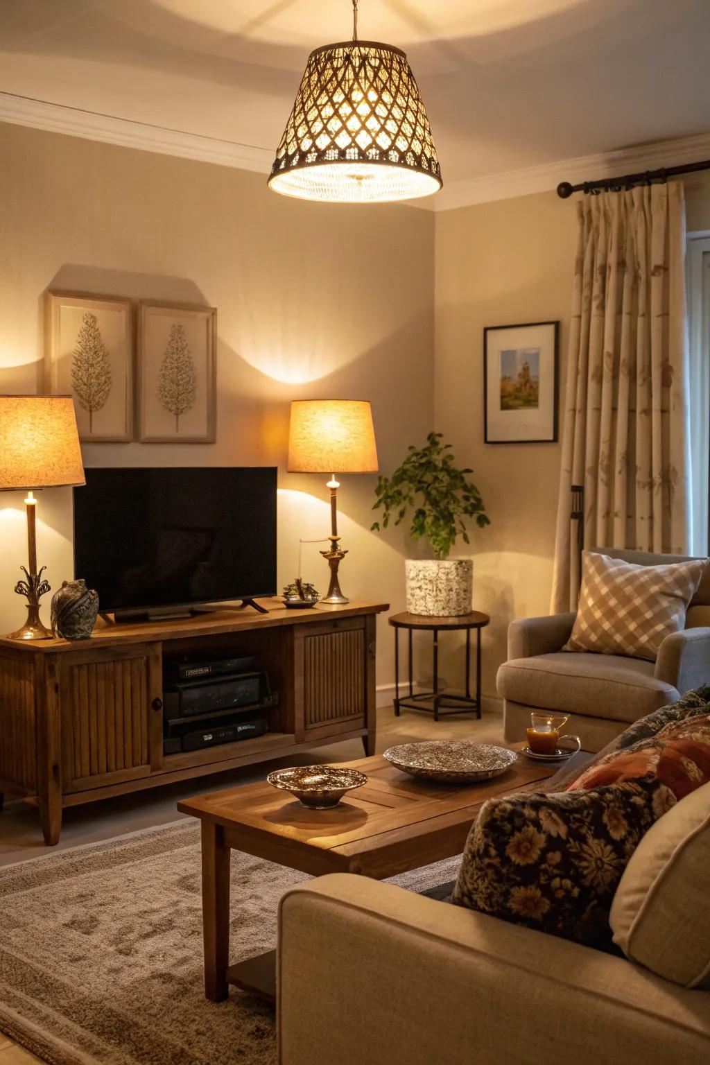 Establish the atmosphere using carefully considered lighting solutions.