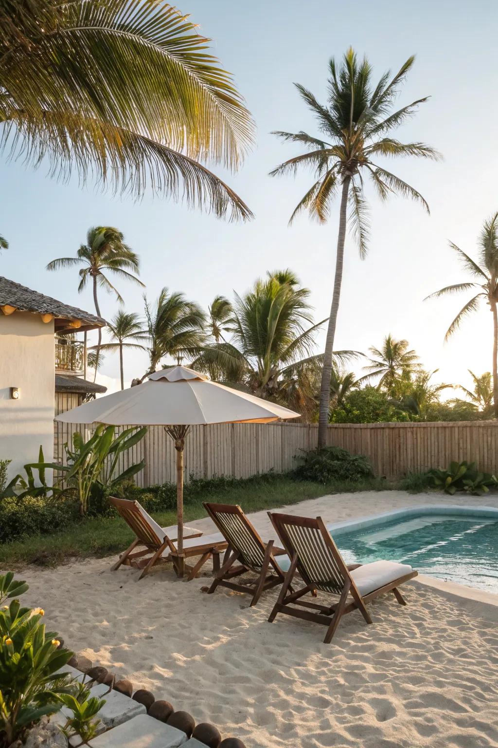 Transform your space into a coastal escape with a backyard beach.