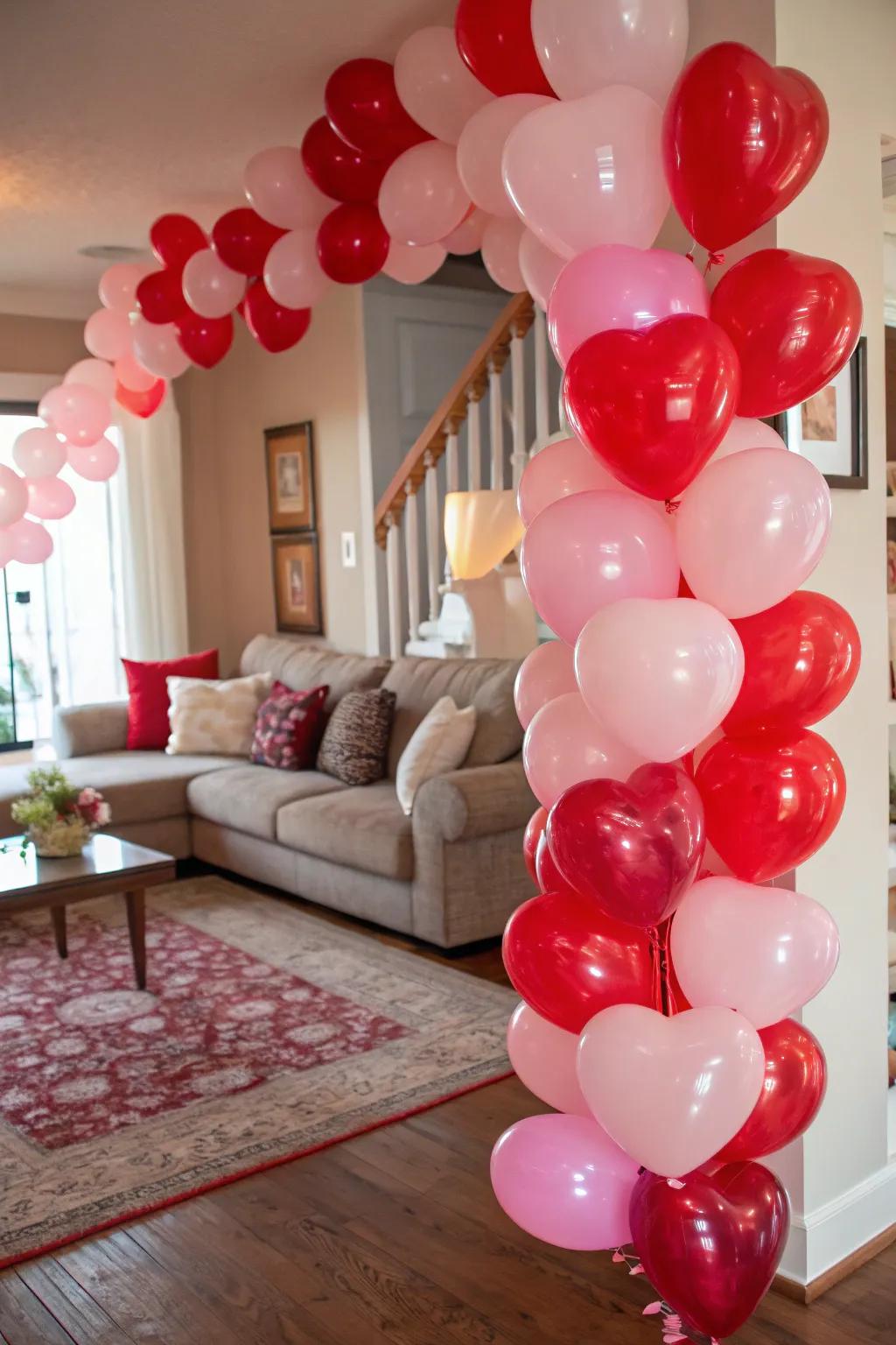 Playful heart-shaped inflatable decor