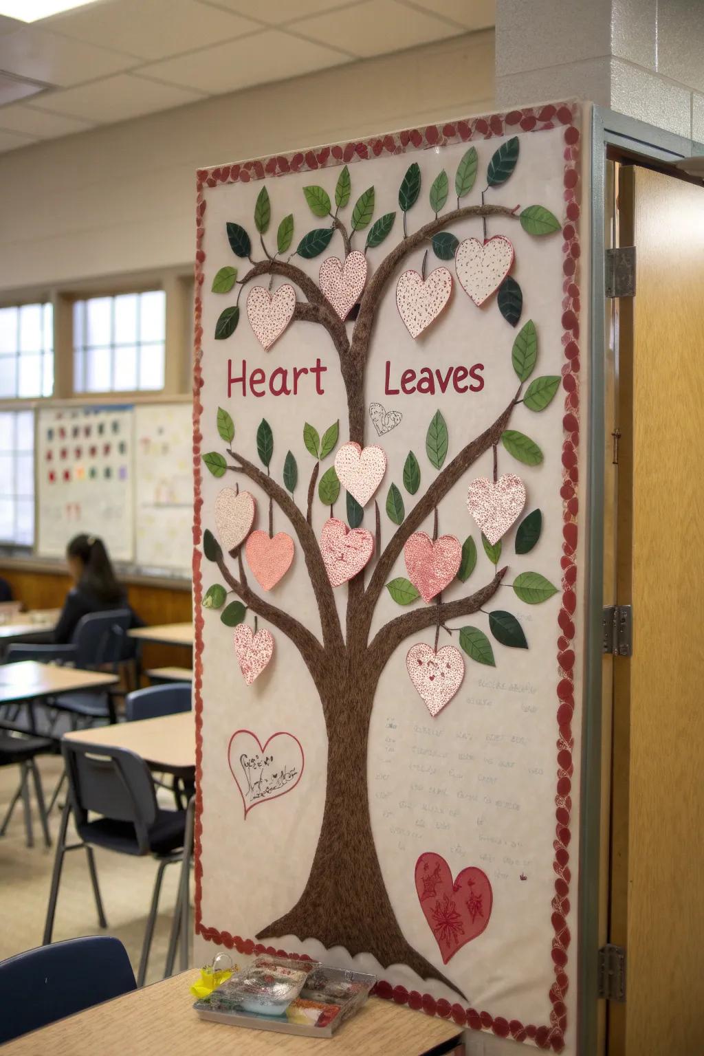 A blossoming tree of affection and unity in the office.