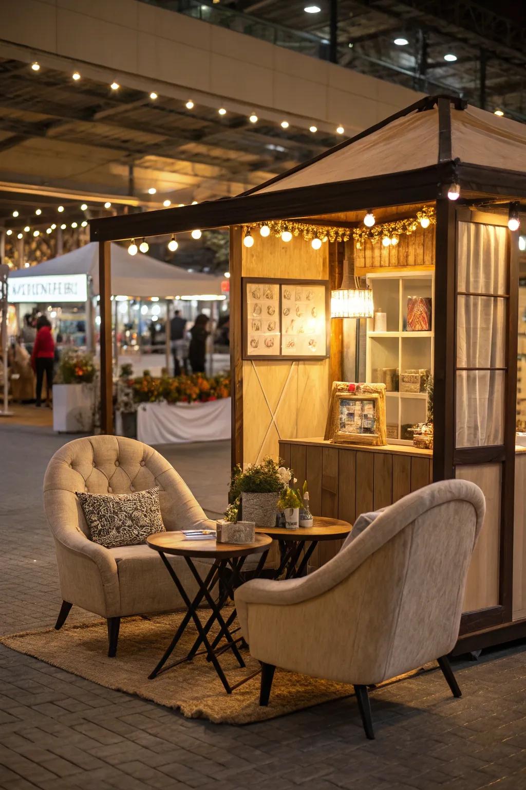 Craft a relaxing atmosphere using a dedicated seating zone.