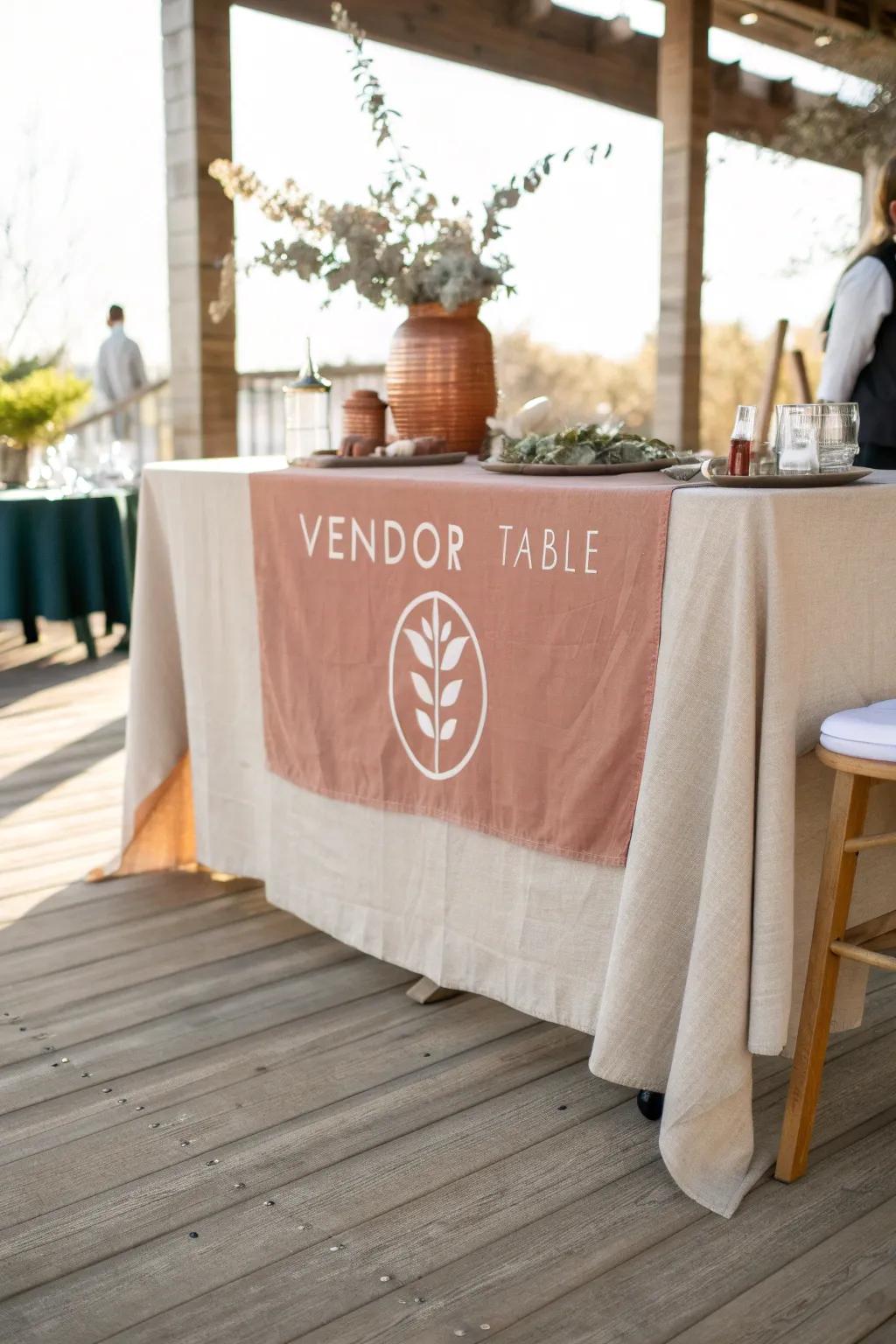 Let your brand stand out with a custom tablecloth that embodies the unique identity of your company.