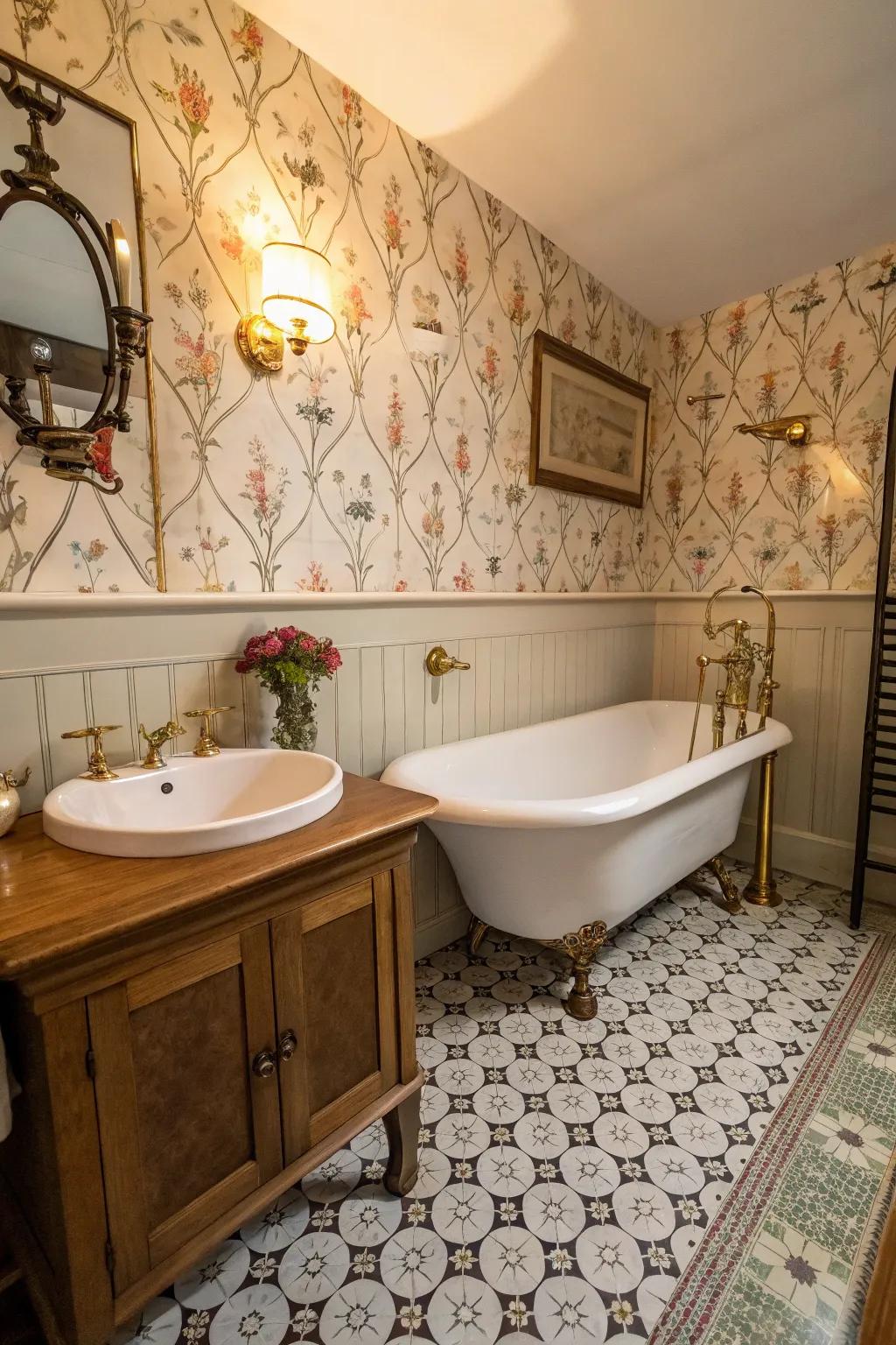 Metallic hardware adds warmth and sophistication to any bathroom.