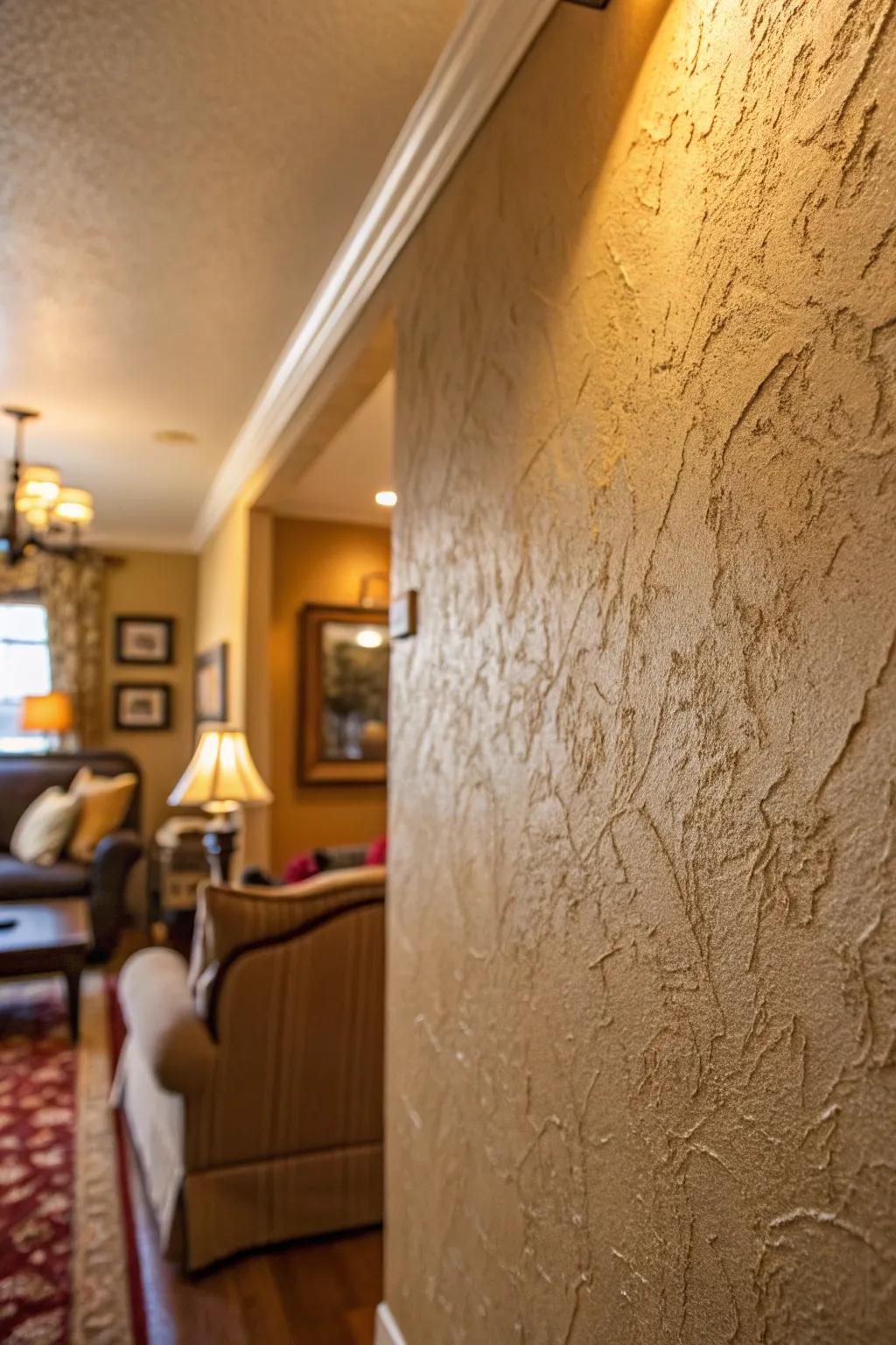 Textured finishes add dimension and warmth to your home.