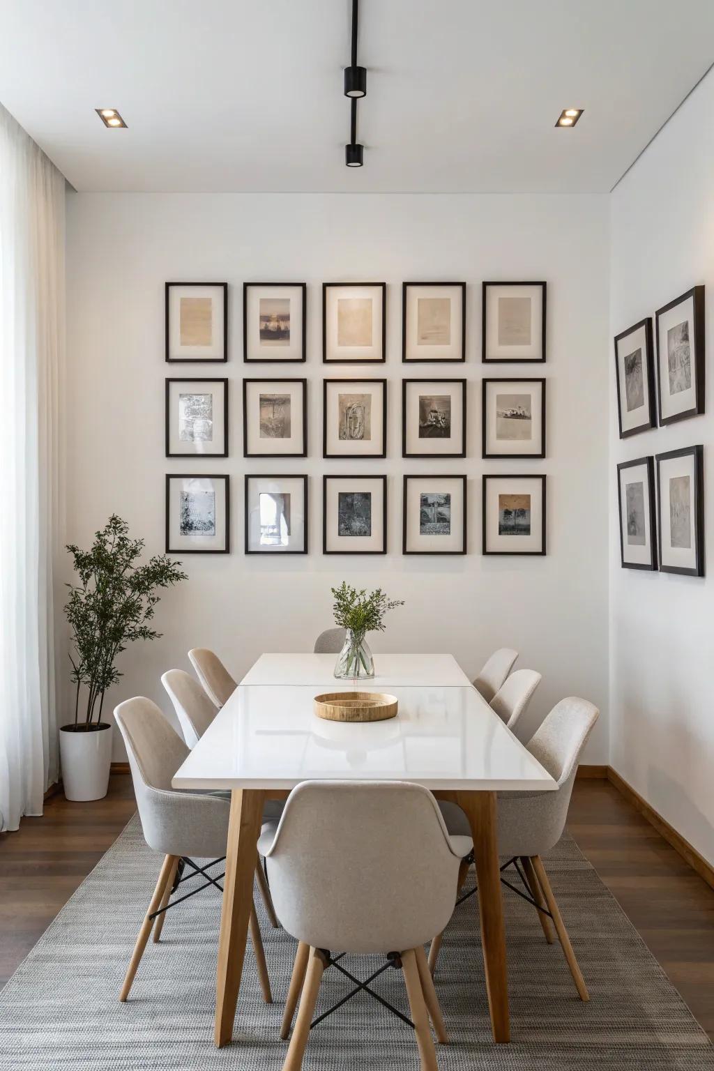 Symmetrical frames delivering a harmonious aesthetic.