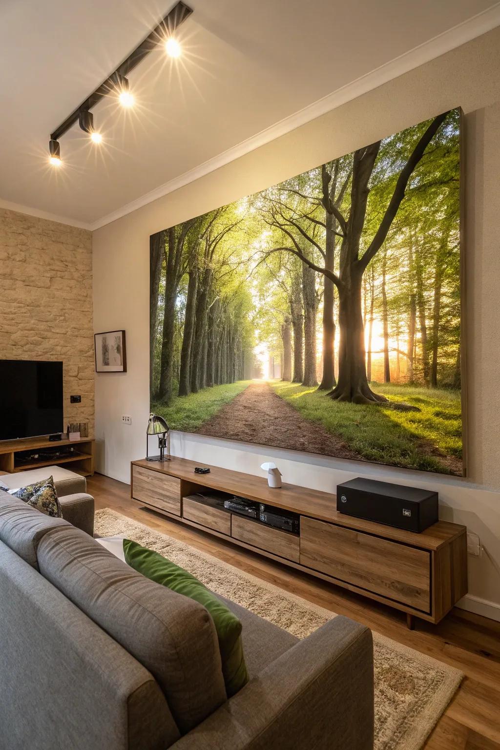 Scenes of nature bring indoor calm.