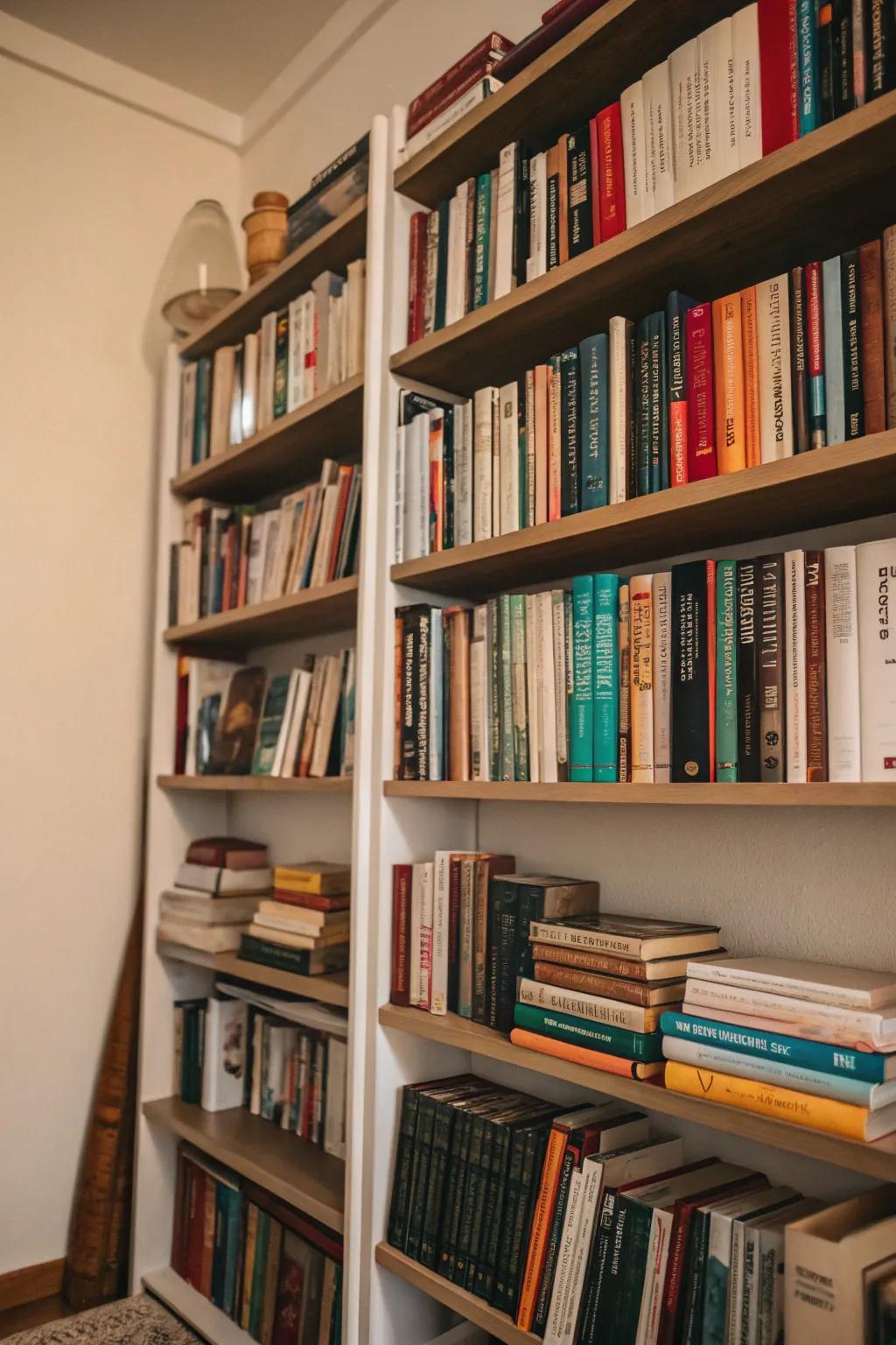 Design your personal literary haven by curating an artful display of books.