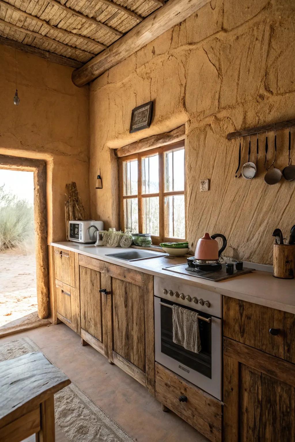 Textured paint provides a delicate yet impactful transformation for kitchen walls.