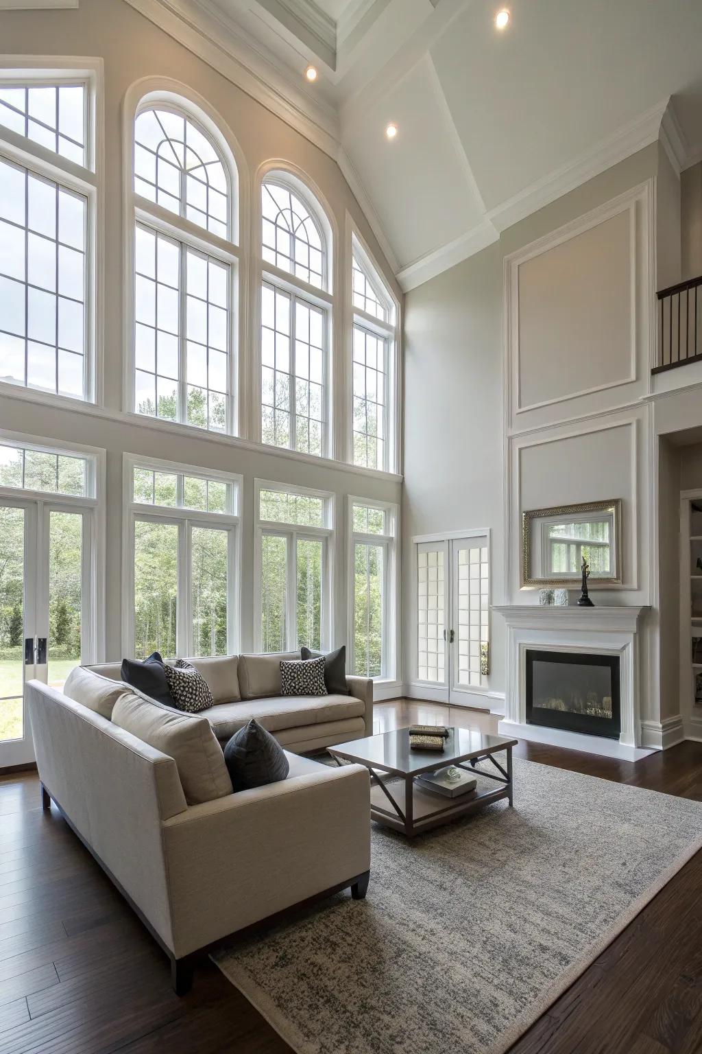 High floor trims ground the space and enhance its architecture.