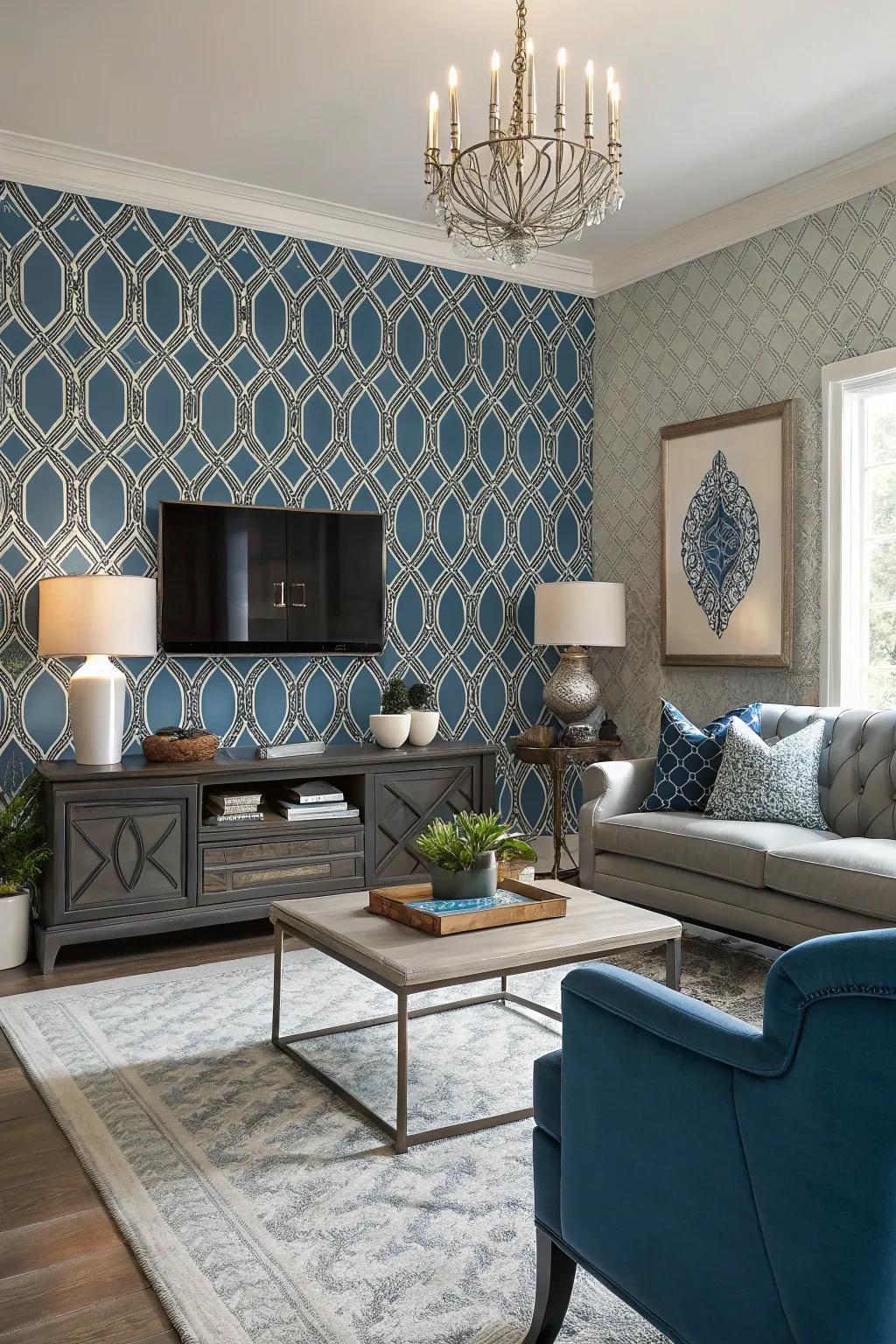 Redesign your area with a strong accent wall that captures attention.