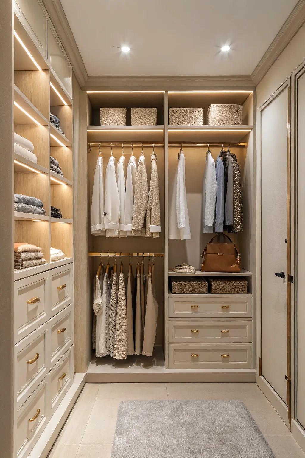 Neutral colors provide a soothing and refined aesthetic.