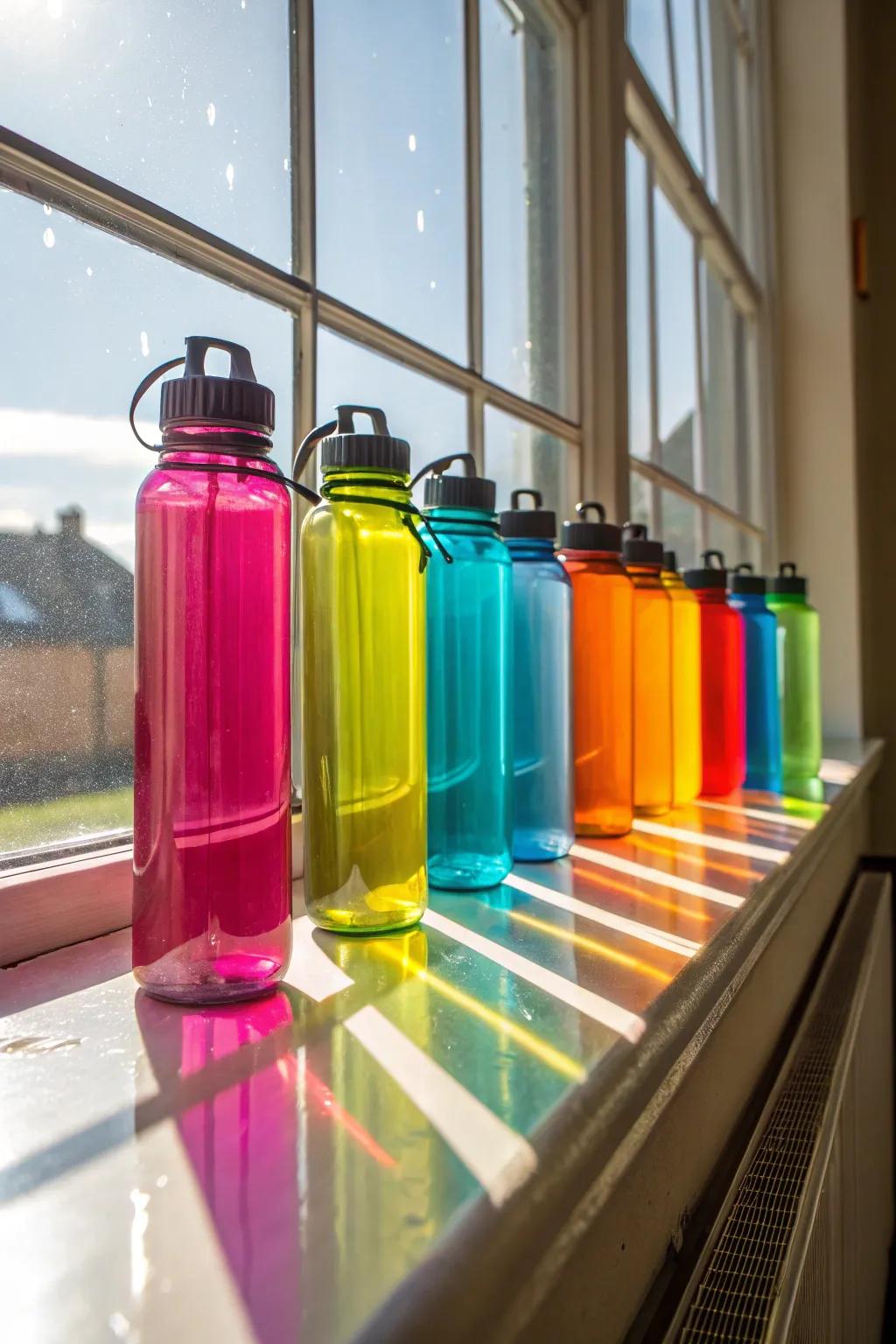 Brighten up your decor with colorful reusable beverage container aesthetics.