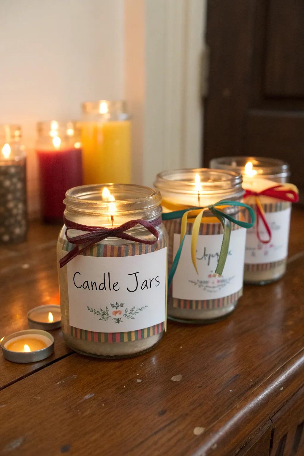 Self-made candle vessels imparting a cozy, personalized essence
