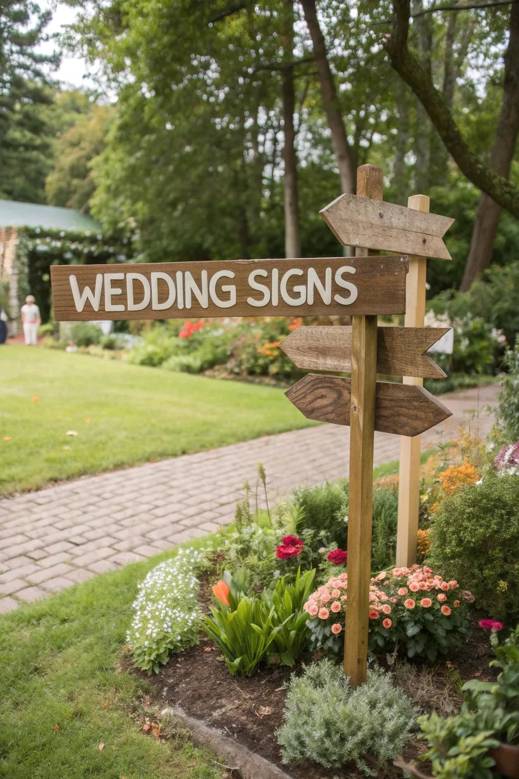 Directional displays can be both functional and fun, guiding guests with charm.