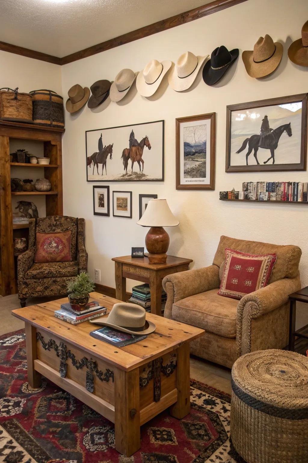 Iconic Western decor items introduce personality and charm.