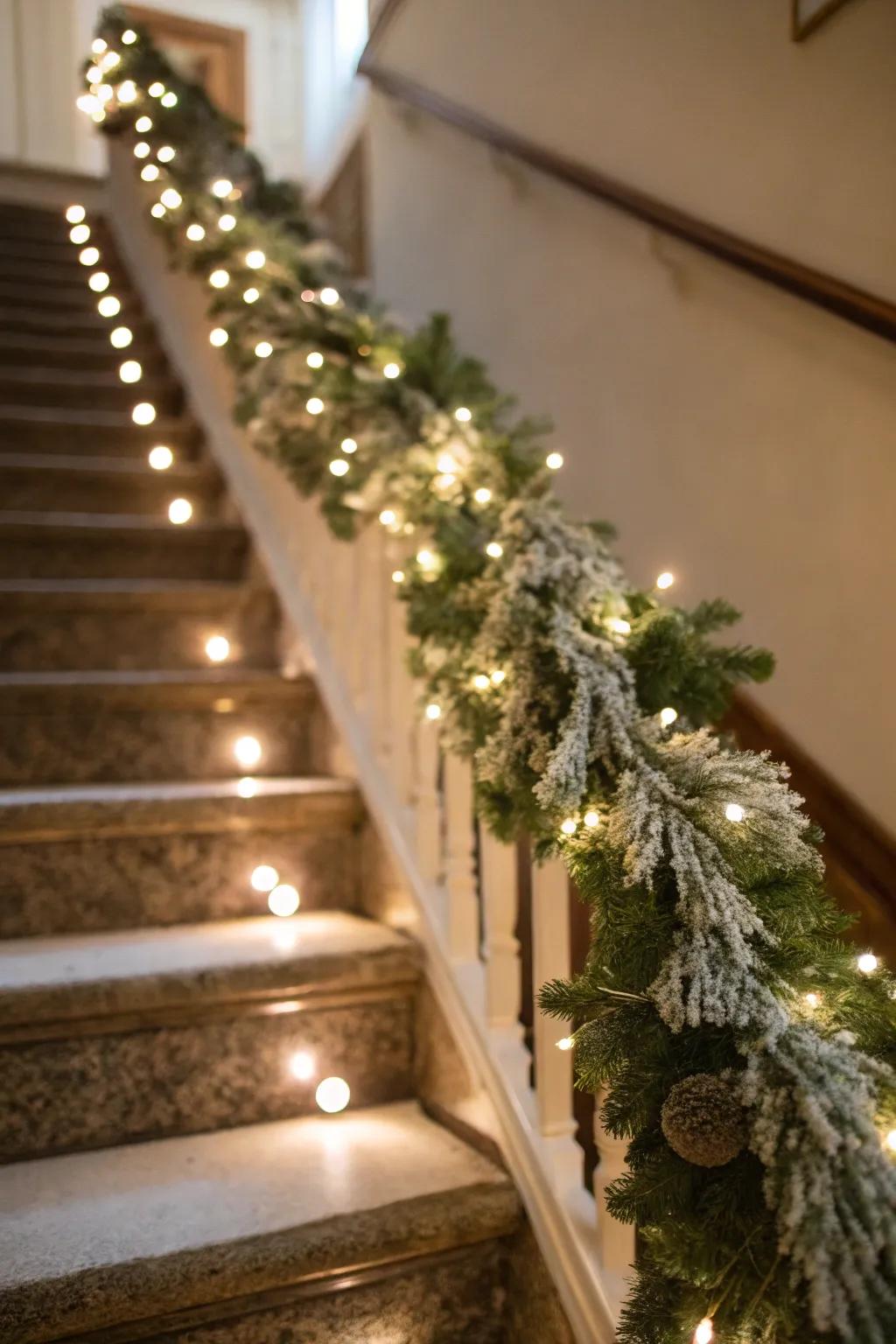 Iced garlands bring winter beauty indoors.